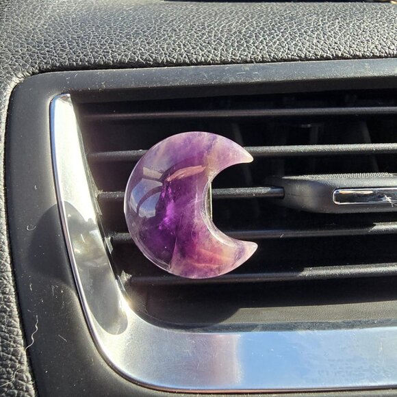 Amethyst Crystal Moon Vent Clip - Picture 4 of 8